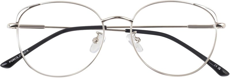 LINVO Classic Fake Glasses Women, Cat Eye Metal Clear Lens Eyeglasses with 100% UV400 Protection - Image 1